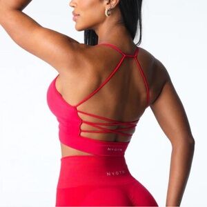 NVGTN Red Seamless Strappy Back Sports Bra